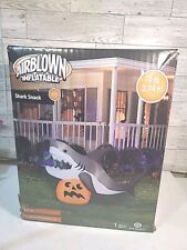 9' Gemmy Halloween Airblown Inflatable Animated Shark Snack NIB picture