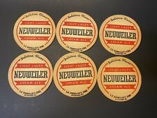Vintage 1960s 6 NOS Neuweiler Light Lager Cream Ale Allentown PA Beer Coaster picture