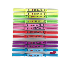 new 12pc Bracelets Rubber & metal I Love Israel .colorful HolyLand souvenir Gift picture