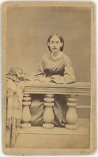 Pretty Lady Behind Fence Hanover, New Hampshire 1860s CDV Carte de Visite X792 picture