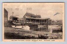 Rockport MA-Massachusetts, Boat Builders' Corner-Bearskin Neck, Vintage Postcard picture