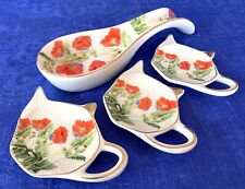Set of Four Items for Tea with poppy spoon 8.25 in picture