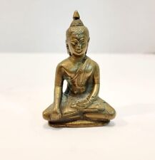 Small Thai Buddha Brass statue Vintage Statuette picture