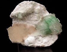 Apophyllite greenwith Stilbite & Chalcedony Natural Mineral Specimen #B922 picture