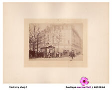 PARIS, ANTIQUE KIOSK, HORSE CARS & BYSTANDERS, UNIVERSAL EXPO 1889 -BB66 picture