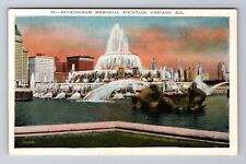 Chicago IL-Illinois, Buckingham Memorial Fountain, Antique, Vintage Postcard picture