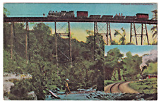 c1910 Scenes on Uganda Railway & Train at Mau Summit~Vintage Africa Postcard picture