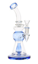9 Inch Blue Hookah Glass Water Pipe Bong Bubbler W/ Percolator 14mm picture