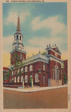 Christ Church Philadelphia Pennsylvania Linen Vintage Post Card picture