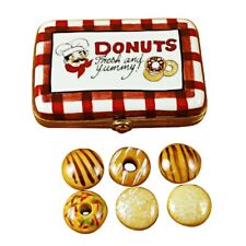 Rochard Limoges Donut Box with 6 Donuts Trinket Box picture