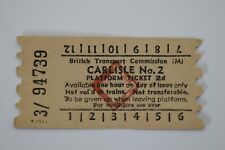 BTC British Railway (M) Platform Ticket No 94739 CARLISLE No.2 picture