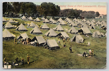 Postcard Fort Leavenworth, Kansas, Camping Scene A748 picture