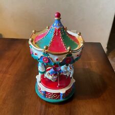 Vintage 1995 Avon Santa's Caroling Carousel Animated Musical Gift Collection picture