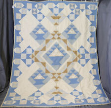 Vintage Hamd Tied Quilt, Blue And White picture