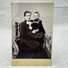 Woman Margaretha Schmidt Mueller Son William Sailor Dress Cabinet Card C 1890s picture