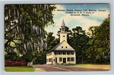 Midway GA, Midway Congregational Church, Georgia Vintage Postcard picture