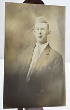 Antique Young Man Real Photo Unmailed Postcard picture