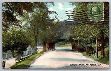 Grant Park Atlanta Georgia GA Street View Cancel 1909 Antique WOB PM Postcard picture