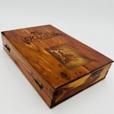 Beautiful Vintage Wooden Cedar BIBLE Box/Case 9 3/4