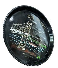Vtg Thousand 1000 Islands Bridge NY Canada Hand Painting Serving Tray Souvenir picture