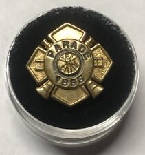 RARE VINTAGE FIREFIGHTER/FIREMAN 1955 PARADE PIN-C.G BRAXMAR CO picture