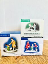Department 56 Figures Lot(3) Snow Village Christmas In The City 2000-08 picture