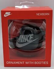 Nike Christmas Ornament Newborn Booties Black on Black with Gold Nike Logo New picture
