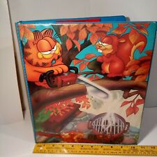 1978 Garfield Vintage Mead 3 Ring Binder Pencil Pouch Squirrel Bird age use wear picture
