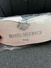 Vintage 5 Star Luxury Hotel Meurice Paris Luxe Slippers New in Bag White picture