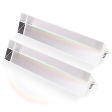 2 Pack 6 Inch Light Optical Glass Crystal Triangular Prism, Rainbow Maker for... picture