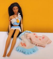 Mattel Disney Pocahontas Barbie Vintage 1966 Doll xtra dress & top long blk hair picture