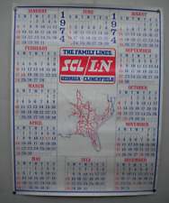 Vintage 1974 SCL L&N Railroad Georgia Clinchfield Map Calendar Poster 70s picture