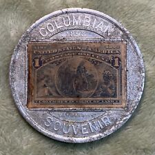 1892 Columbian Exposition Aluminum Encased Columbus Once Cent Postage Stamp picture