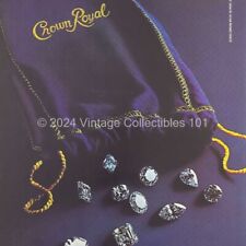 1982 Crown Royal Whiskey Bottle purple bag diamonds bar photo art decor print ad picture