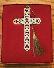 Vintage Lenox Pierced Cross Ornament With Original Box picture