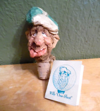 HAND CARVED WOODEN GOLFER BOTTLE STOPPER WILLY ONE SHOT BY CHRIS HAMMACK picture