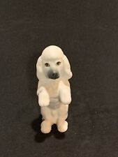 Vintage Poodle Dog Figurine 3” Lefton Bone China 02627 With Red Foil Sticker picture