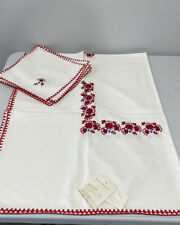 Vintage 1970s Hungarian Hand-embroidered Tablecloth and 6 Napkins NEW picture