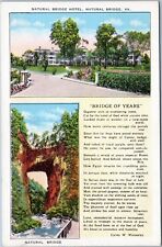 Natural Bridge, Natural Bridge Hotel and Poem - Virginia postcard picture