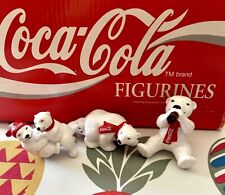 Vintage 1993 Lot Of 3 Coca-Cola Polar Bear Figurines (SH) picture