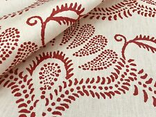 Peter Fasano Red Ornamental Hemp Print Fabric- Hillevi Hemp / Cherry 1 yd picture