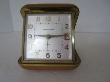 Vintage Phinney Walker Travel Wind Up Alarm Clock w/ Date, Made in Germany picture