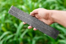 Handmade 6 Inches Damascus Steel Feather Pattern Blank Billet For Knife Making picture