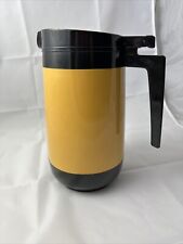 VTG Rubbermaid YELLOW MUSTARD & BLACK 32 Ounce COFFEE Hot TEA Pitcher 3342 picture
