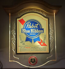 Vintage 1981 Pabst Blue Ribbon PBR Beer Light Sign Crystal Heritage Bar Display picture