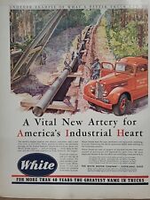 1942 The White Motor Company Fortune WW2 Print Ad Q4 Pipeline Construction picture