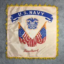 VINTAGE WWII U.S. NAVY SWEETHEART SATIN PILLOW CASE picture