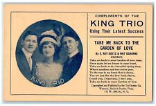 c1910's Compliments Of The King Trio New York City New York NY Unposted Postcard picture