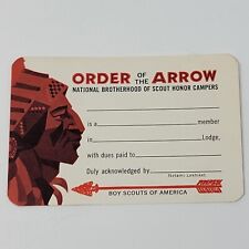Vintage 1970's Order of the Arrow Blank Membership Card BSA NOS picture