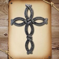 Rustic Western Country Horseshoe Wall CrossDecor Spiritual Art Religious Gift picture